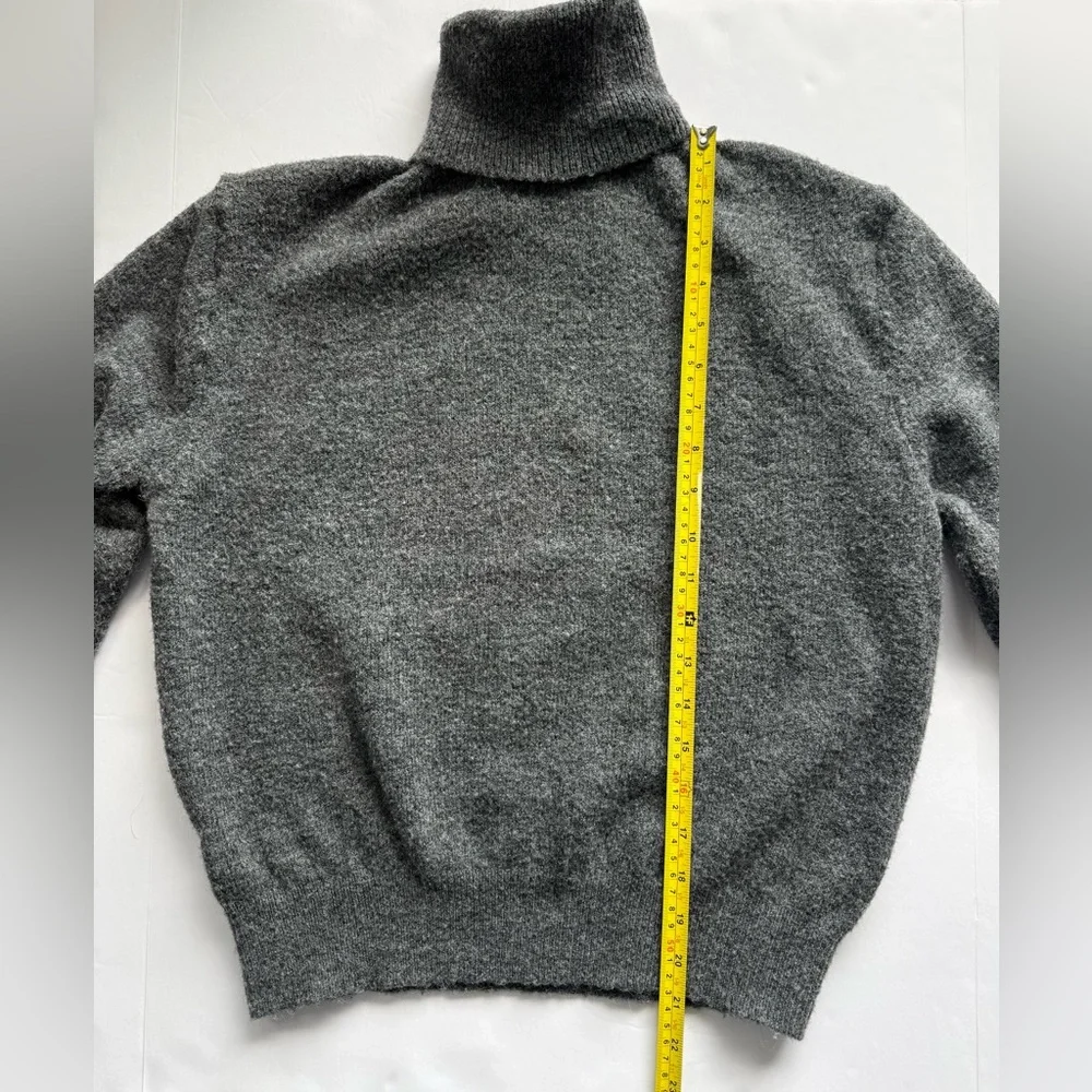 H&M Turtleneck Sweater Soft-Knit Loose-Fit Dark Gray Melange Size S